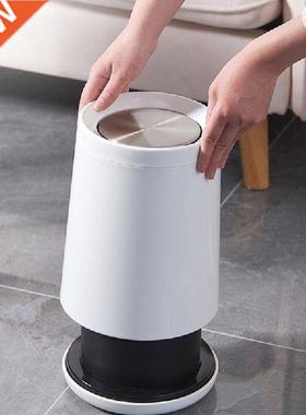 Bathroom Round Trash Bin Gold Sorting Office Cleaning