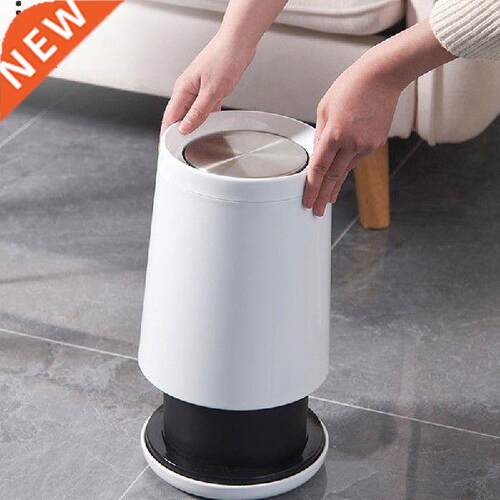 Bathroom Round Trash Bin Gold Sorting Office Cleaning