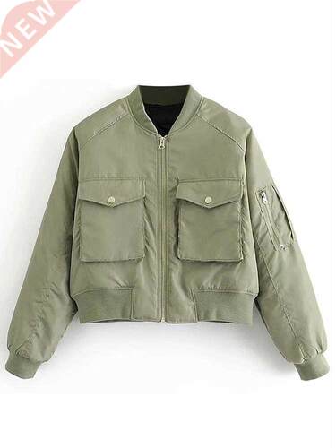 Aachoae 2021 Fashion Padded Bomber Jacket Women Setwear Long