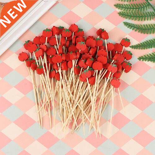 100Pcs/Pack Tomato Picks Cupcake Fruit Fork Dessert Salad