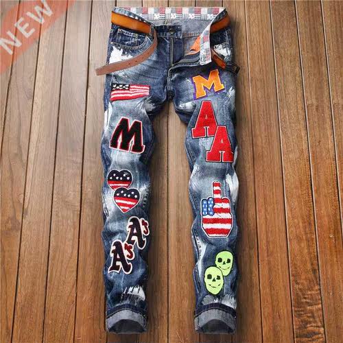 New Fashion 2022 AUTUMN Spring Hole Jeans Men's Ripped Skinn