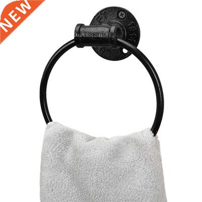 Retro Wall Mounted Round Towel Ring Rack Hanger Bathroom Dec