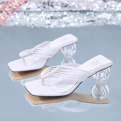 Summer Women Square Toe Slippers Flip Flop Ladies Fashion Hi