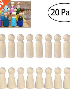 20pcs Unfinished Wooden Peg Dolls Wooden Tiny Doll Bodies Pe