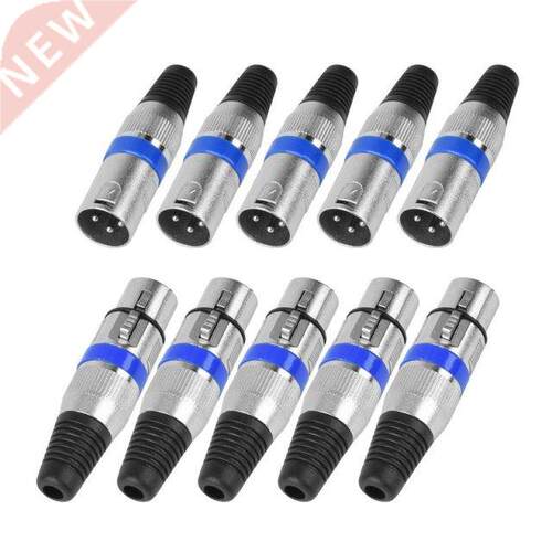 5 Pairs  Pin XLR Connectors Male and Female Microphone Mic