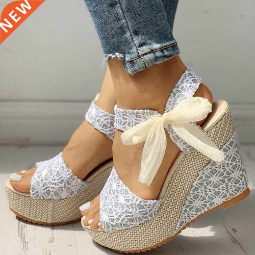 INS Hot Lace Leisure Women Wedges Heeled Women Shoes Summer