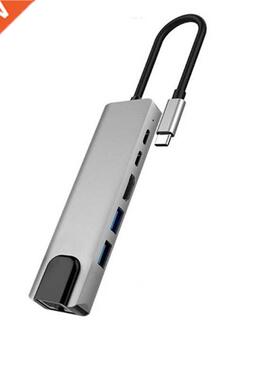 6in1 USB-C Hub Multi-port Adapter USB Type C Hub Adapter Doc