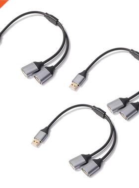 2 in 1 USB Cable 1 Male to 2 Dual USB Female Data Hub Power