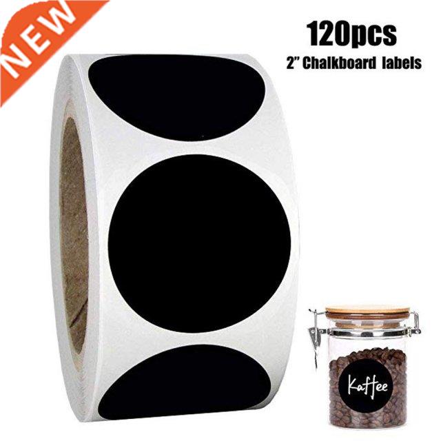 120pcs/roll Blank Label Round Chalkboard Sticker Kitchen Pan