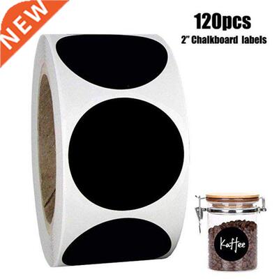 120pcs/roll Blank Label Round Chalkboard Sticker Kitchen Pan