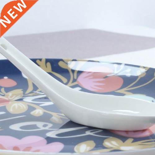 6pcs Set Plain White Bone Ceramic Spoon Kis Soup Spoon,