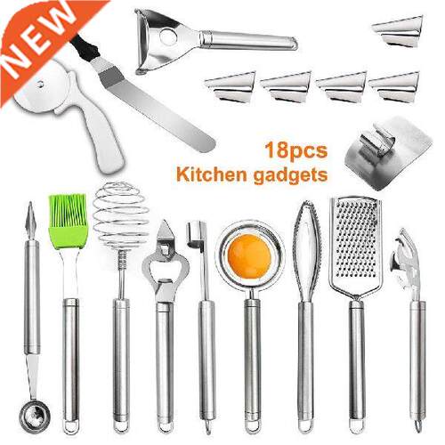 18PCS Stainless Steel Kitchen Utensil Set Cooking Gadgets