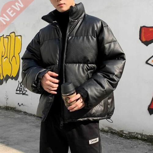 Hybskr Thicken Solid Color Mens Parkas Oversized Warm Winter