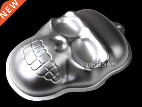 New 9 inches holloween skull shape aluminium metal cake