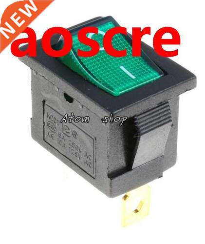 5Pcs green illuminated LED Rectangle Rocker Switch Car Dash
