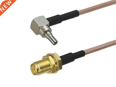 1Pcs RG316 RP-SMA Female ulkhead to CRC9 Male Plug Right an