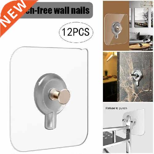 12Pcs Adhesive Wall Screws Hanging Nails Wall Hook Self