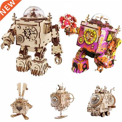 Robotime 3D Wooden Puzzle 5 Kinds Fan Rotatable DIY eampun