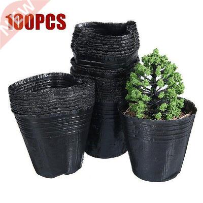 100pcs Flower Nursery Pots Plastic Plant Starters Flowerpot
