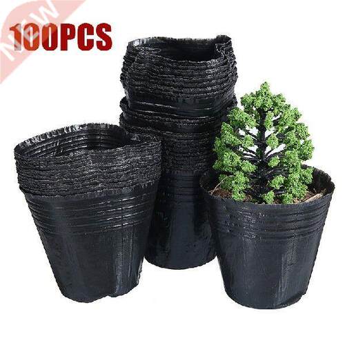 100pcs Flower Nursery Pots Plastic Plant Starters Flowerpot