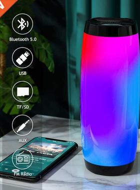 LED Bluetooth Speaker Portable FM Radio Wireless Bass Subwoo