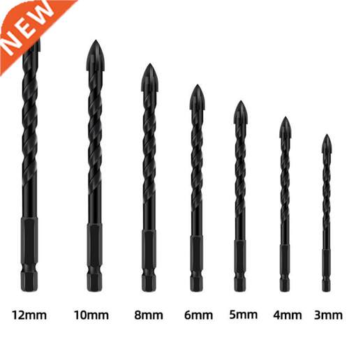 3-12mm Cross Hex Tile Drill Bits Set Hard Alloy Triangle Por