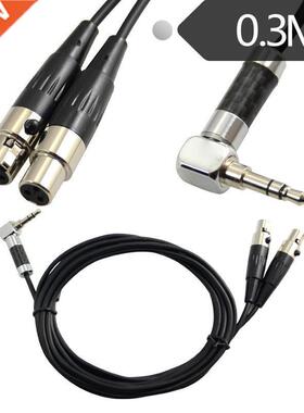Right Angle .5mm Mini Stereo Male to 2 Mini XLR Female Bre