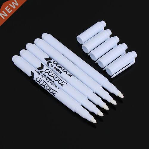 5pcs White Liquid Chalk Pen Black Board Marker Erasable Chal