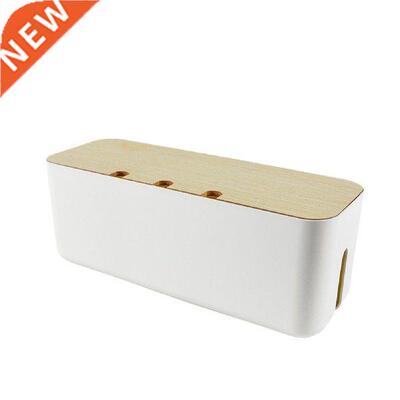 Bamboo Lid Surge Protectors Save Space Office Storage Case