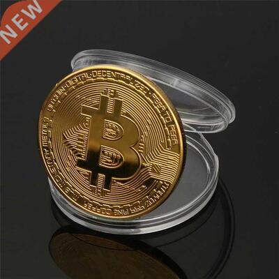 Gold Plated Bitcoin Coin Collectible Gift Casascius Bit Coi