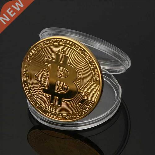 Gold Plated Bitcoin Coin Collectible Gift Casascius Bit Coi