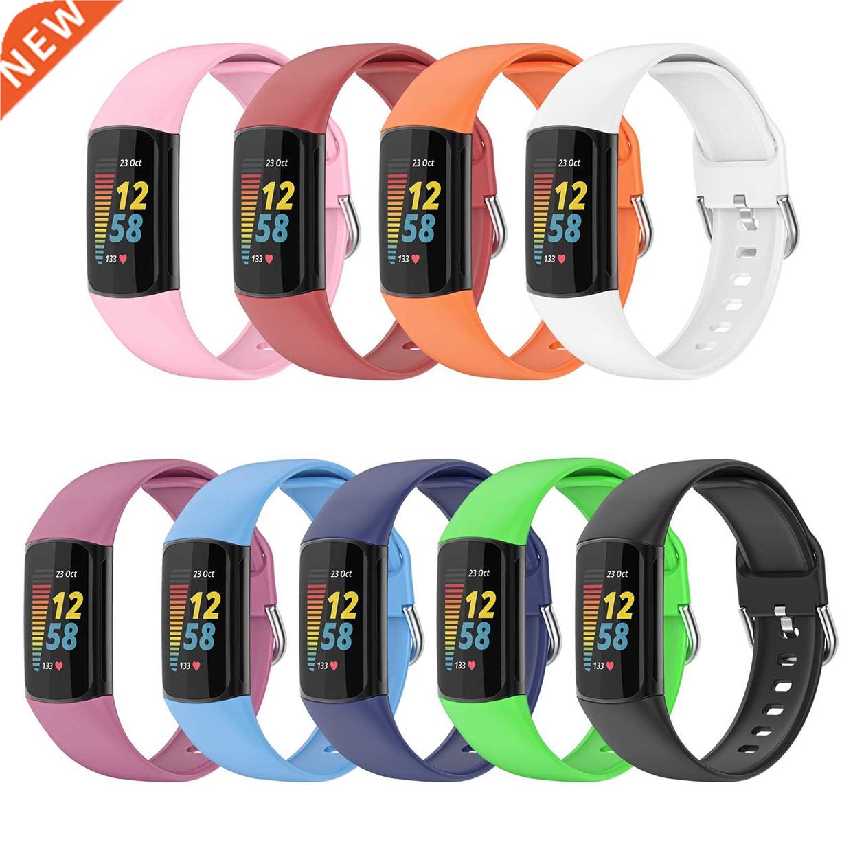 For Fitbit Charge 5 Strap TPU Solid Color Sports Watchstrap