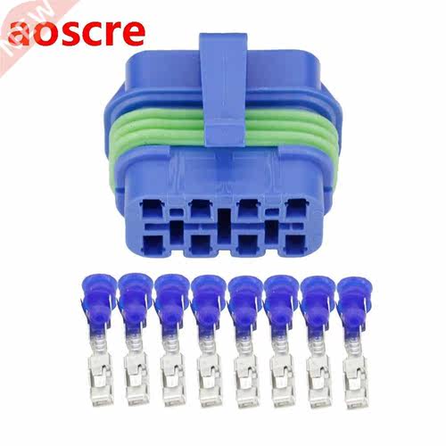 8 Pin blue plastic parts automotive waterproof connector wit