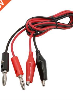 1Pcs 1 Meter 4mm Banana Plug to 2 Alligator Clips Test Cable