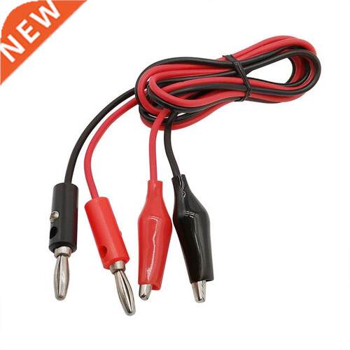 1Pcs 1 Meter 4mm Banana Plug to 2 Alligator Clips Test Cable