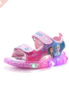 Frozen Summer Korean Anna Elsa Princess Sandals Light Lumino