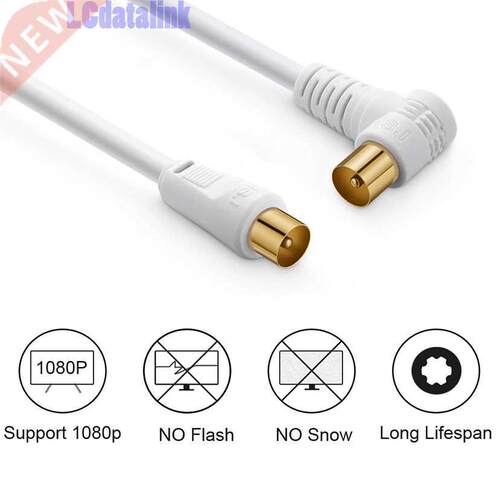 Right Angle TV 9.5mm Male to TV Male Satellite Antenna Cable