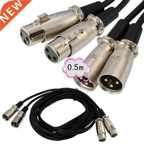 0.5M -1.5M Premium 2 XLR Male Plug to 2 XLR Female Jack Mic