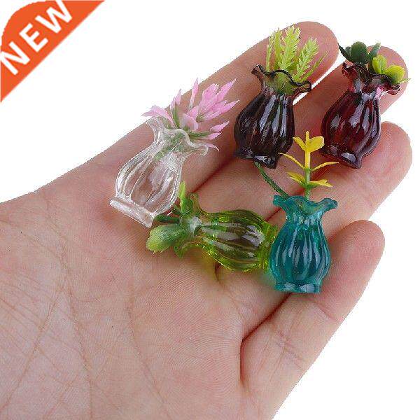 5pcs Dollhouse Miniatures 1:12 Colorful Mini Ceramic Pot
