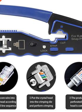 RJ45 Crimp Tool Kit Pass Through Crimping Tool Network Cable