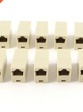 10 Pcs RJ45 8P8C Double Ports Female Plug Telephone Connecto