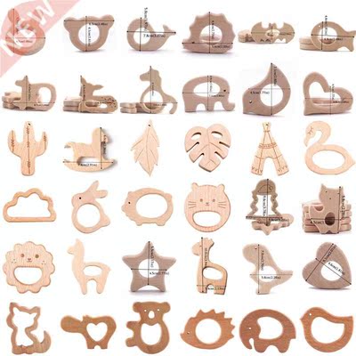 1pc Baby Teether Wooden Animal Pacifier Pendants BPA Free Be