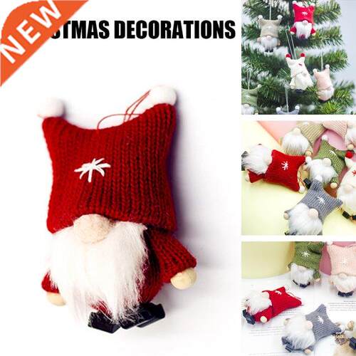 Christmas Tree Hanging Gnomes Ornaments Xmas Doll Pendant Fe