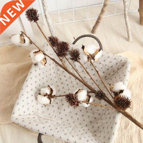 1Pc 6 Heads Cotton Branches Flower Naturally Dried Cotton