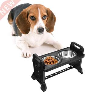 Dog Accessories Double Dog Bowl 4 Adjustable Heights Pet