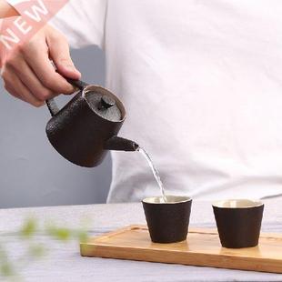 Japanese black pottery tea set kung fu teapot teacups