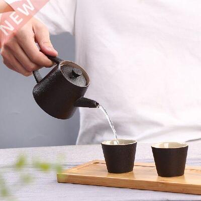 Japanese black pottery tea set kung fu teapot teacups