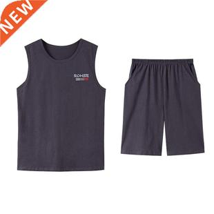 Pajama Sets Men Summer Sleeveless Shorts Modal Soft Home Clo