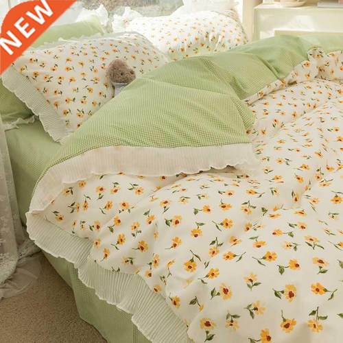Fresh Floral Bedding Four-Piece Set Princess Wind Net Red