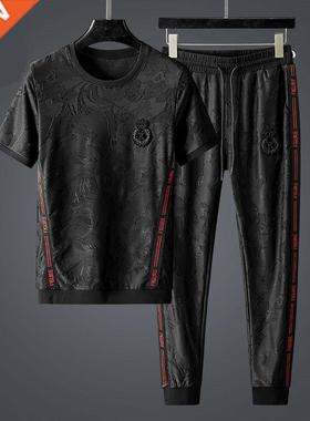 Hgh-end luxury lesure sports sut men's summer loose